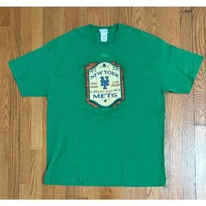 Vintage Majestic New York Mets St. Patrick’s‎ Day Shirt XL Green Irish Baseball